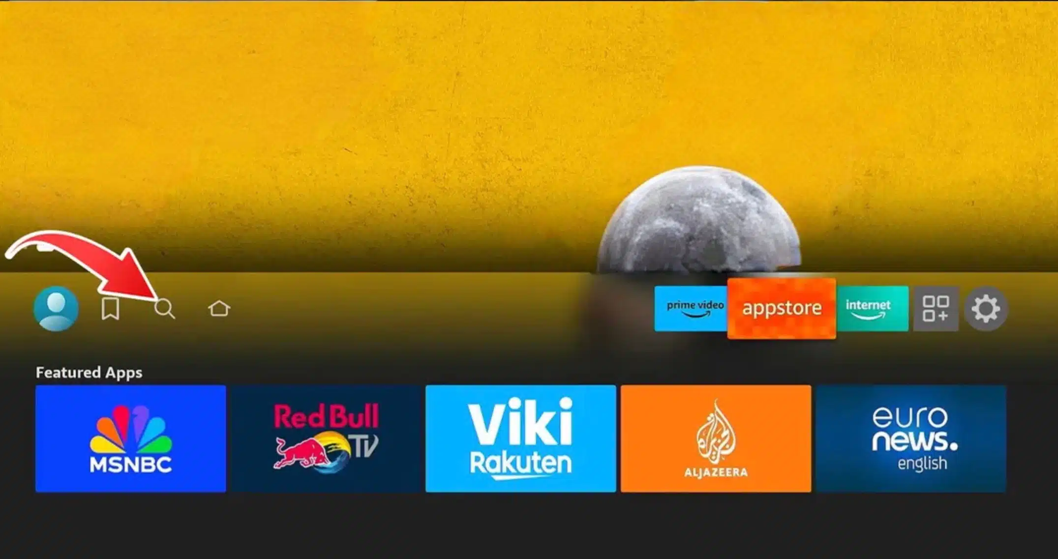 IPTV-asennusnäyttö Firestick-laitteessa – esimerkki sovellusten latauksesta ja käyttöliittymästä