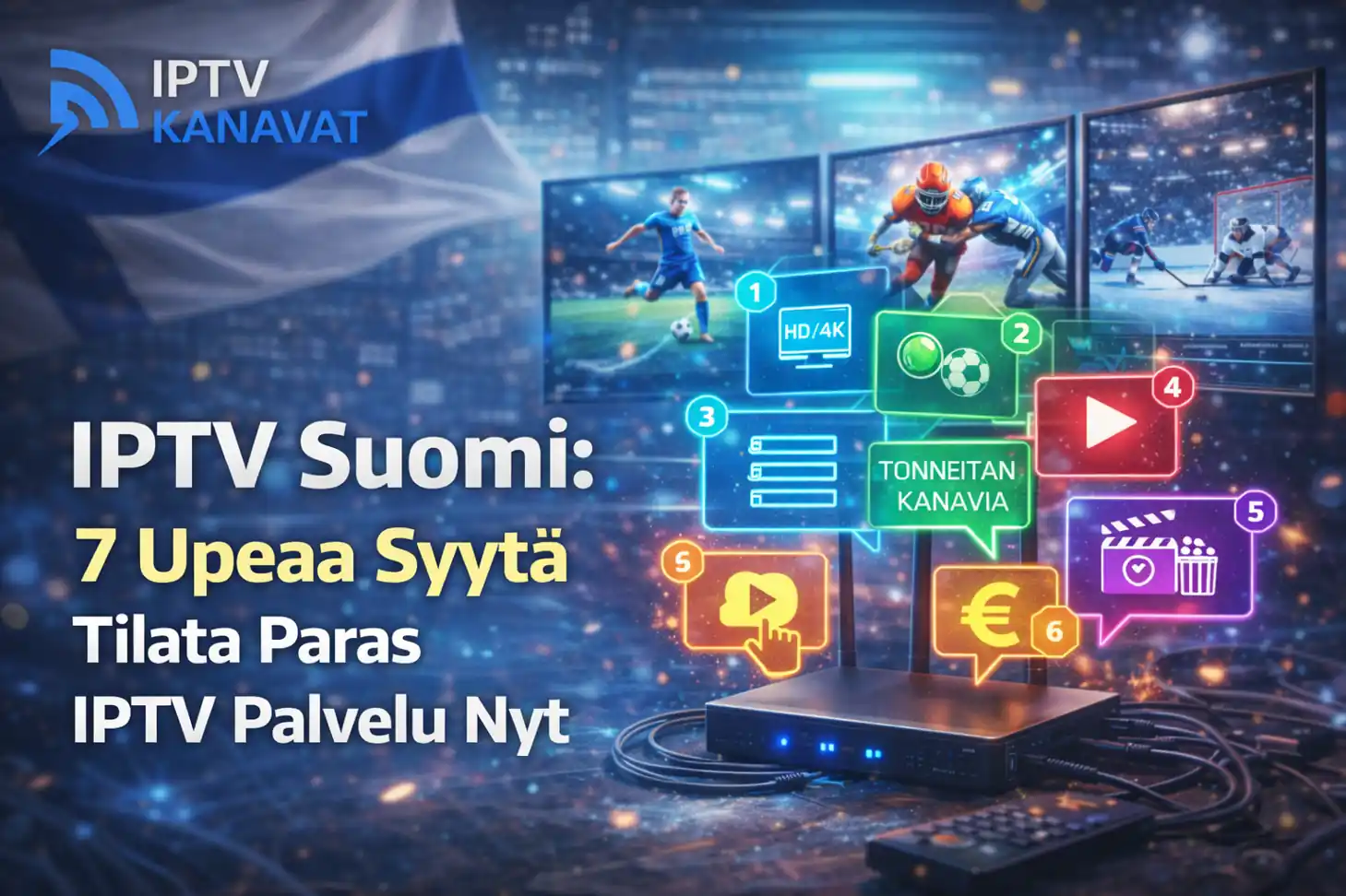 IPTV Suomi – 7 upeaa syytä tilata paras IPTV-palvelu Suomessa, HD/4K-kanavat ja urheilu