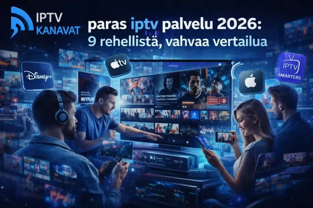 paras iptv palvelu 2026 – testattu IPTV-vertailu ja katselu eri laitteilla Suomessa